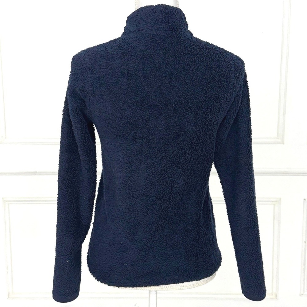 Uniqlo Fluffy Yarn Fleece Full-Zip Jacket Women S Navy Blue Soft Teddy Gorpcore - Picture 6 of 8